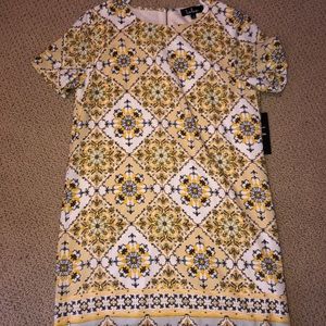 brand new yellow pattern dress